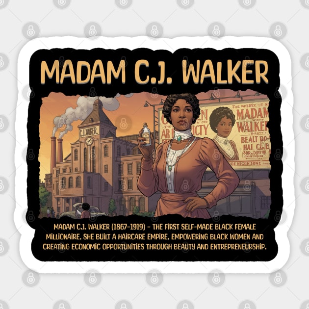 Madam C.J. Walker Sticker by UrbanLifeApparel